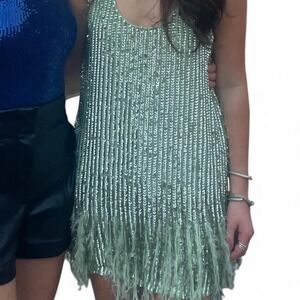 NBD Green Sequin Embellished Sundress